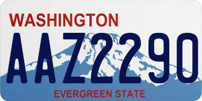 WA license plate AAZ2290