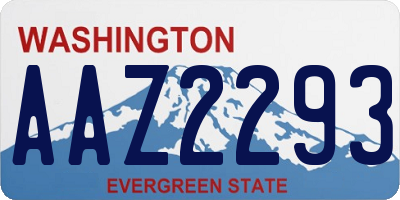 WA license plate AAZ2293