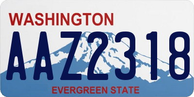 WA license plate AAZ2318