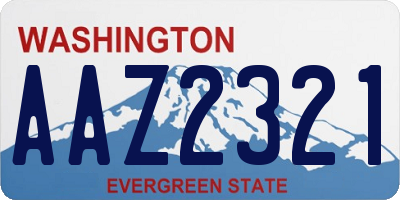 WA license plate AAZ2321