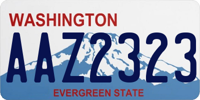 WA license plate AAZ2323
