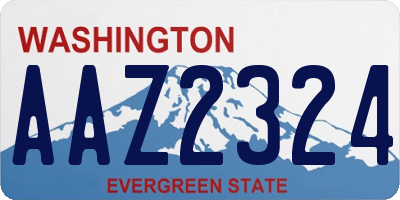 WA license plate AAZ2324