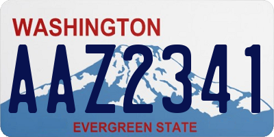 WA license plate AAZ2341