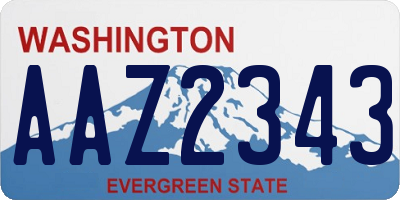 WA license plate AAZ2343