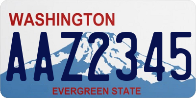 WA license plate AAZ2345