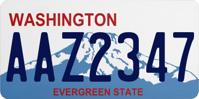 WA license plate AAZ2347
