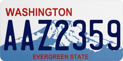 WA license plate AAZ2359