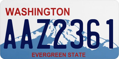 WA license plate AAZ2361