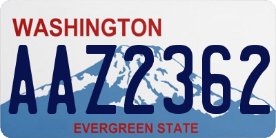 WA license plate AAZ2362