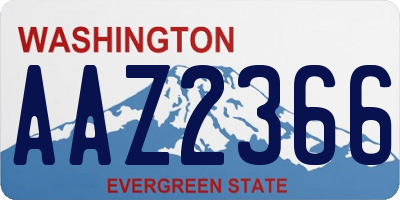 WA license plate AAZ2366