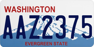 WA license plate AAZ2375