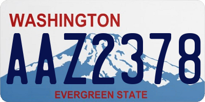 WA license plate AAZ2378