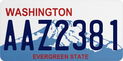 WA license plate AAZ2381
