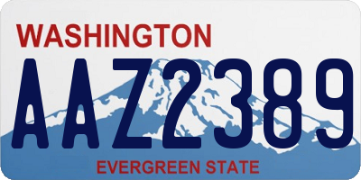 WA license plate AAZ2389