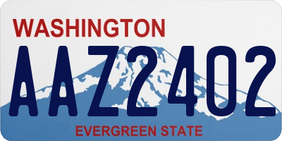 WA license plate AAZ2402