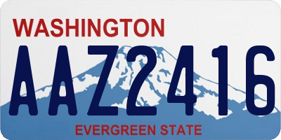 WA license plate AAZ2416