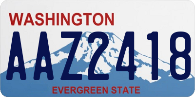 WA license plate AAZ2418