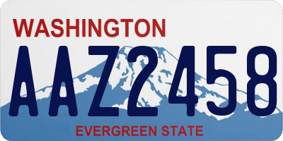 WA license plate AAZ2458