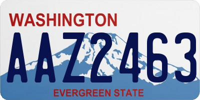 WA license plate AAZ2463