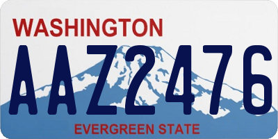 WA license plate AAZ2476