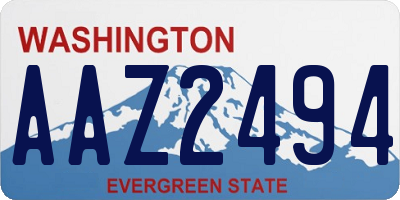 WA license plate AAZ2494