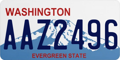 WA license plate AAZ2496