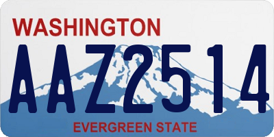 WA license plate AAZ2514