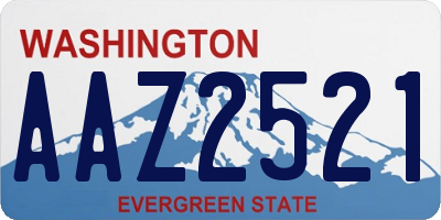 WA license plate AAZ2521