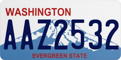 WA license plate AAZ2532