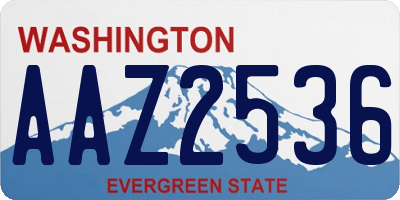 WA license plate AAZ2536