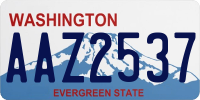WA license plate AAZ2537