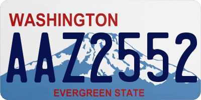 WA license plate AAZ2552