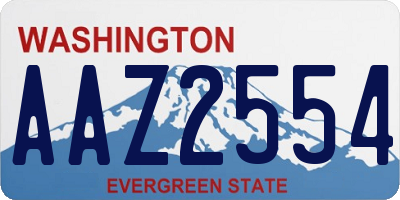 WA license plate AAZ2554