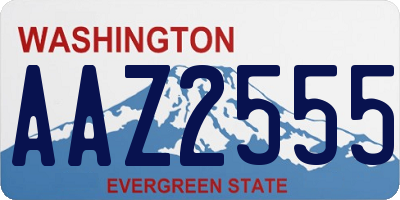 WA license plate AAZ2555