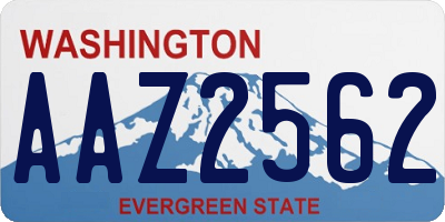 WA license plate AAZ2562