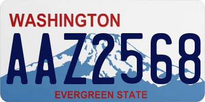 WA license plate AAZ2568
