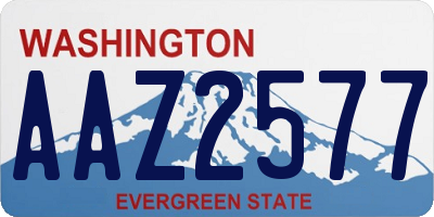 WA license plate AAZ2577