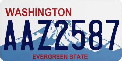 WA license plate AAZ2587