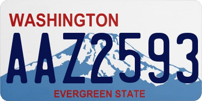 WA license plate AAZ2593