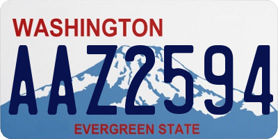 WA license plate AAZ2594