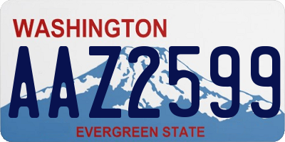 WA license plate AAZ2599