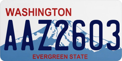 WA license plate AAZ2603