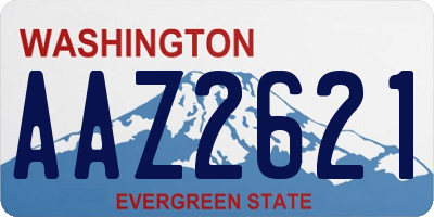 WA license plate AAZ2621