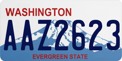 WA license plate AAZ2623