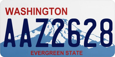 WA license plate AAZ2628