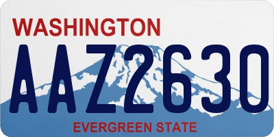 WA license plate AAZ2630