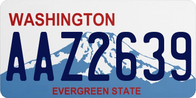 WA license plate AAZ2639