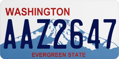 WA license plate AAZ2647