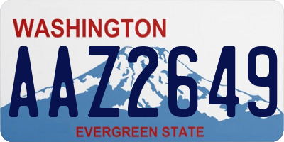 WA license plate AAZ2649