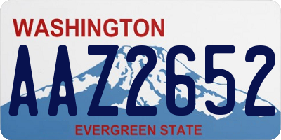 WA license plate AAZ2652